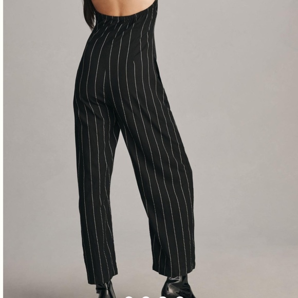 Brand New LITTLE LIES PINSTRIPE HALTER NECK JUMPSUIT - Picture 9 of 13